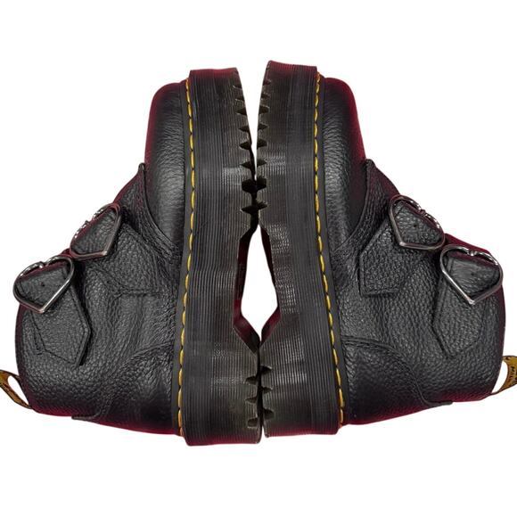 Dr. Martens Devon Heart Buckle Leather Platform Boots Black, Size US 6 - Picture 7 of 11